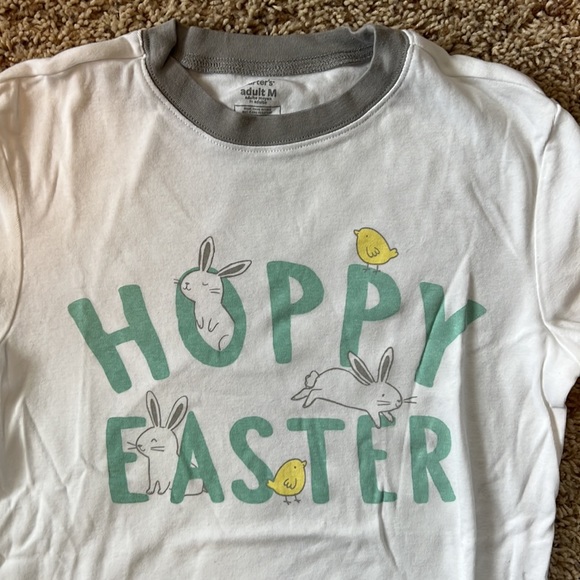 LIKE NEW Carter’s Adult Unisex Size M “Hoppy Easter” 2-piece graphic PJ Set!! - Picture 5 of 8